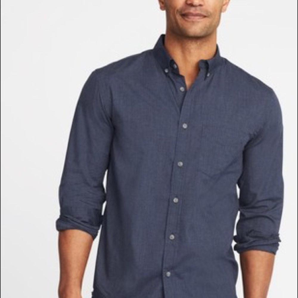 Old Navy Blue Shirt Slim Button Down